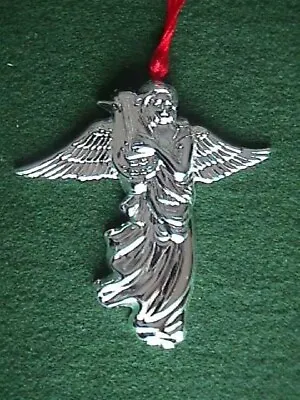TOWLE Silversmiths Silver Plate Angel Playing Harp Christmas Ornament • $14.95