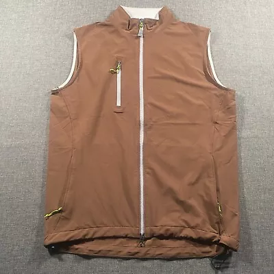 Peter Millar Wind Vest Mens Size Small Brown Full-Zip Golf Stretch Performance • $32.99