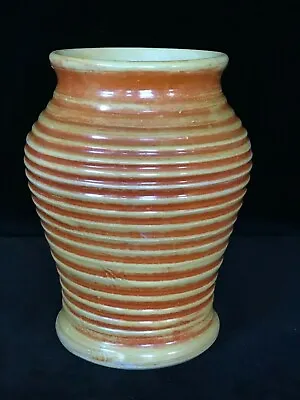 MOORCROFT RIBBED LUSTRE ORANGE MEIPING VASE ART POTTERY Art Deco 8” Tall C1920 • $249