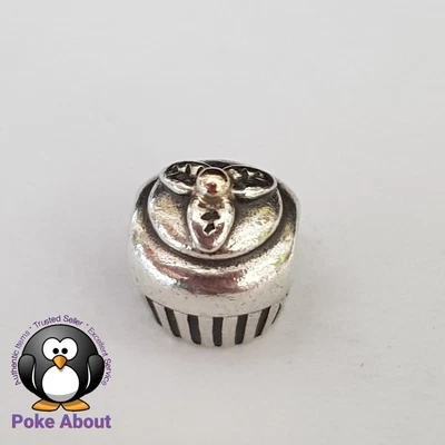 $26 • Buy Genuine Pandora Cupcake Cake Gold Silver Two Tone Charm 790417 