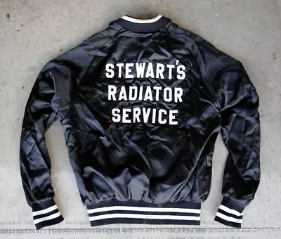 $185 • Buy Vintage Stewart Radiator Service Bomber Jacket Chain Stitched Workwear Mens L
