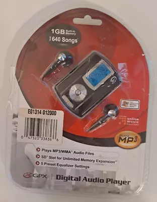 GPX MP3 Digital Audio Player 1 GB Black Model MW3836 MP3/WMA • $19.99