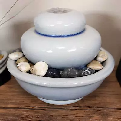 Smooth Cascade Ceramic Indoor Water Fountain - 7 In By Sunnydaze • $47.95