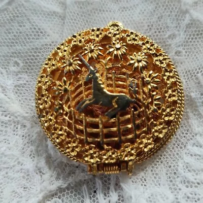 Vintage Corday Unicorn Filigree Perfume Locket Pendant  Rare Beauty! • $22