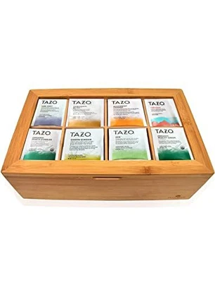 £73.66 • Buy Tazo Tea Bags Sampler Variety In Bamboo Tea Bag Organizer 80 Count 16 Differe...