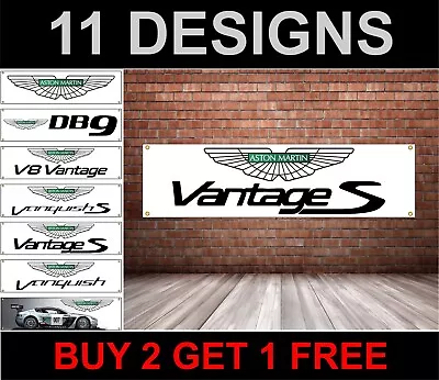 Aston Martin Vantage Banner Garage Workshop Printed Pvc Advertising Sign • $18.64