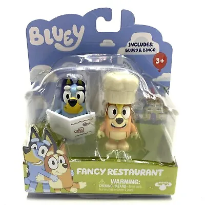 Bluey Fancy Restaurant W/ Bluey & Bingo 2.5 Inch Figures Set New Moose Toys • $12.99