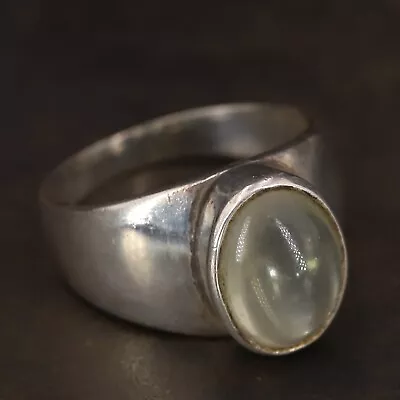 VTG Sterling Silver - INDIA Moonstone Cabochon Men's Ring Size 11 - 8g • $6.50