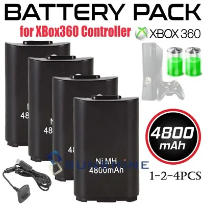 Rechargeable Battery Pack Charger Cable Dock For Xbox 360 Wireless Controller • $12.81