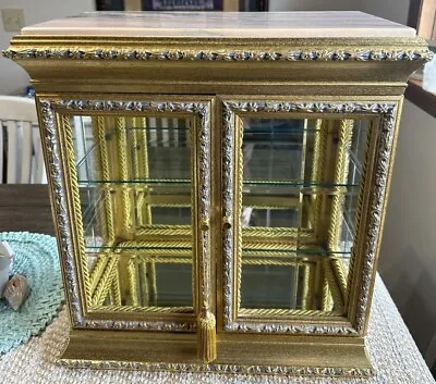 VTG Creazione Vitrine Italian Glass Curio Display Case Rococo Style Cabinet • $399