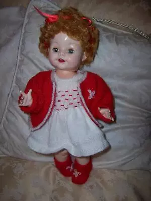 HP PEDIGREE DOLL 14  LITTLE PRINCESS BLONDE WIG Hand Knitted Red White Outfit • $160