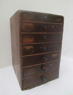 ANTIQUE WOODEN Collector's JEWELLER's CABINET OF DRAWERS • £245