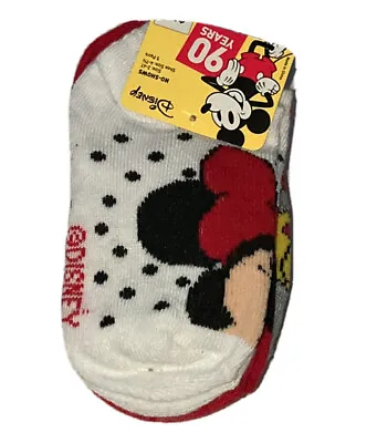 DISNEY MINNIE MICKEY MOUSE 5 Pack Ankle No-Show Assorted Socks Size 4-7.5 • $9.99