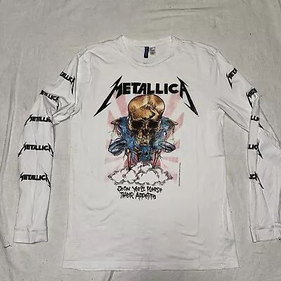 METALLICA LONG SLEEVE WHITE T SHIRT SIZE MEDIUM By DIVIDED 2016  • $24.78