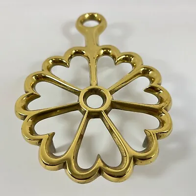 Virginia Metal Crafters Solid Brass Trivet OS5-23 Old Sturbridge Collection • $16.95