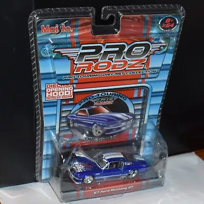Maisto Pro Rodz -  1967 Ford Mustang GT - Blue With White Stripes 1:64 • $12.50