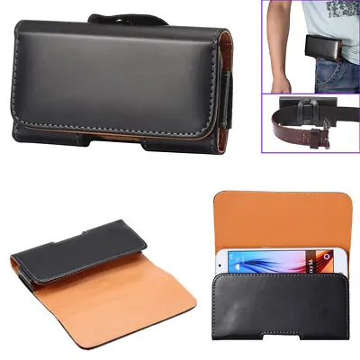 Belt Case Universal Leather Belt Clip Phone Pouch Bag For Samsung S20 Ultra Plus • £8.33