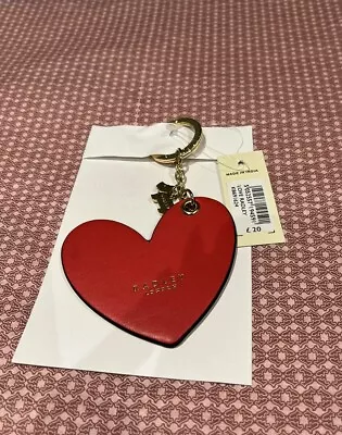 Radley London Red Large Heart Leather Keyring With Radley Dog Charm New With Tag • £14.99