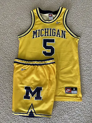 Fab5 Michigan Wolverines  Orginal First Nike Jersey&Shorts SET Rare To Find. • $215