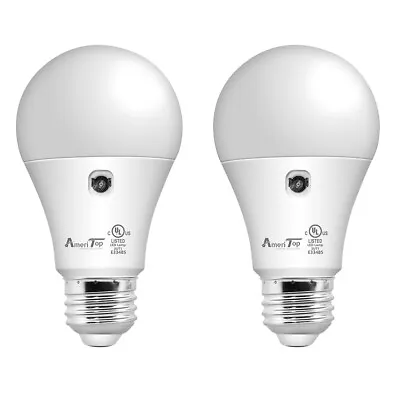 2 Pack Dusk To Dawn Light Bulbs A19 LED Sensor Bulbs Automatic On/Off Daylight • $11.99