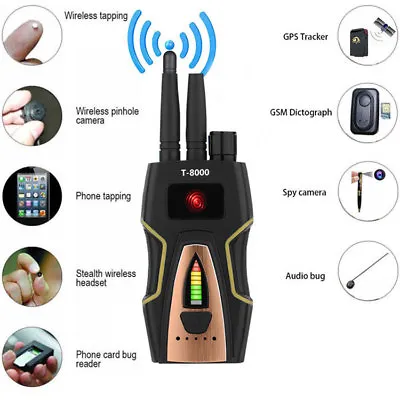 New T-8000 RF Signal Detector Anti-spy Bug Camera GSM Audio Finder Scan Detector • $85.99