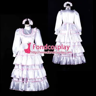 Lolita Sissy Satin Long Dress Lockable Cosplay Costume Tailor-made# • $42.27