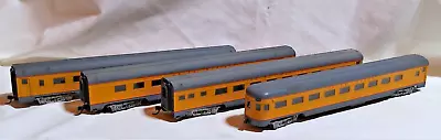 HO Scale Union Pacific Passenger Cars Train Yellow 4 Cars Kadee Couplers • $12.50