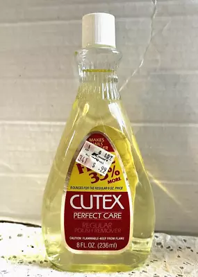 Vintage Cutex Nail Polish Remover Full 8oz GLASS Bottle With Kmart Sticker {J} • $18.36