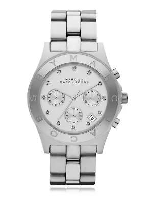 NWT Marc By Marc Jacobs Unisex Silver Tone Stainless Steel Crystal Dial WATCH 40 • $169