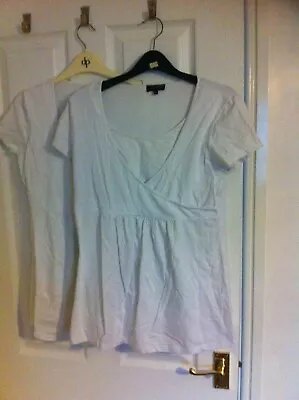 Size 14 Papaya By Matalan Nursing / Maternity White Tops X 2 – I Combine P&P • £0.99