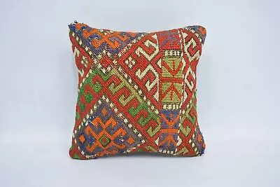 Vintage Kilim Pillow Kilim Pillow Cover 12 X12  Red Pillow Sham Gift Pillow • $6.46