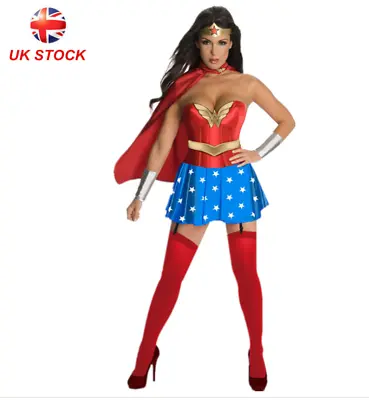 £17.20 • Buy Adult Superhero Wonder Woman Costume Halloween Cosplay Party Fancy Dress Outfit