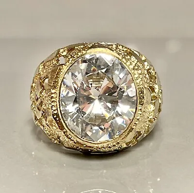 10k Real Solid Gold Diamond Ring Gold Nugget Ring Gold Birthstone Mens Ring • $565.50