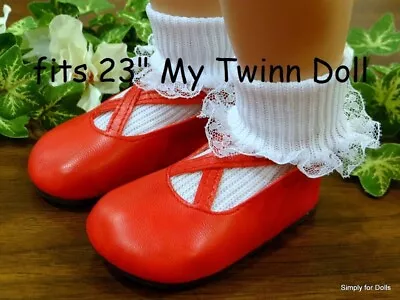 RED Cris-Cros Ankle Strap DOLL SHOES Fits 23  MY TWINN DOLL CLOTHES • $7.98