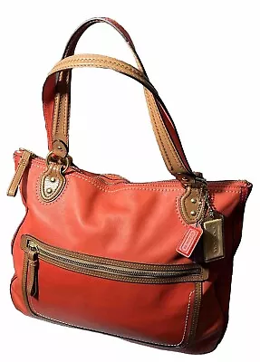 Coach Poppy Tote Orange Colorful Bag $ Handbag For Women 11294 Retail 458 • $95