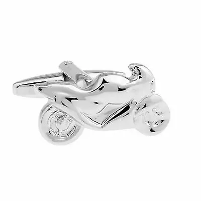 £19.99 • Buy Silver F1 Motorcycle Motorbike Cufflinks Fast Hp Race Bike Leather Wheel Helmet