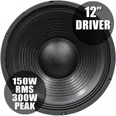 Single 12  Driver Replacement 12 Inch Speaker Cabinet Woofer Driver 300w 8 Ohms  • £24.99