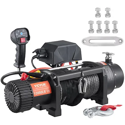 VEVOR 13000lbs Electric Winch 12V Synthetic Cable Trailer Towing 4WD Off-road • $269.99