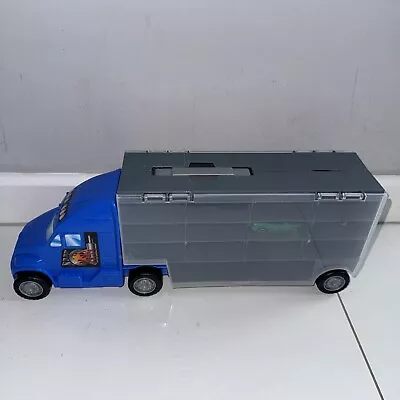 Toy Car Transporter Lorry Storage Truck Holds 24+ Cars Blue Carry Handle • £9.99