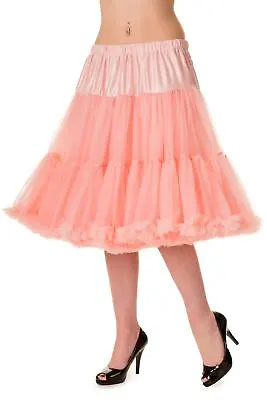 £29.99 • Buy Pink 50's Rockabilly Super Soft 23 Inches Petticoat Skirt By BANNED Apparel