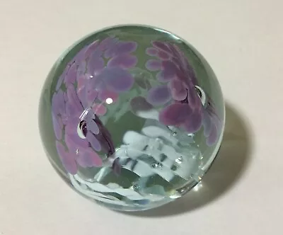 2002 MSH Mt St Helens Glass Paperweight Lavender Flowers • $25.94