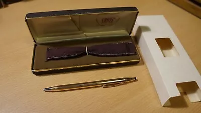 $59.95 • Buy Vintage Cross, 14K Gold Filled Ball Point Pen, #1502, Blue Ink With Box & Info!