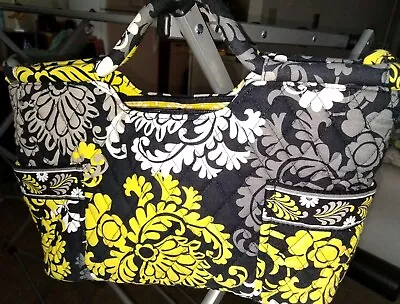 Vera Bradley GABBY Baroque Tote Black Yellow Floral Purse Handbag  • $19.99