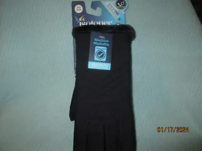 Isotoner Smart Dri Smart Touch Womens Black Gloves S/M Machine Wash  NWT • $14.99