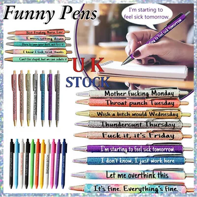 £2.39 • Buy Funny Pens-Rude Cheeky Novelty Office Stationary Secret Santa Sweary Pen Fun UK