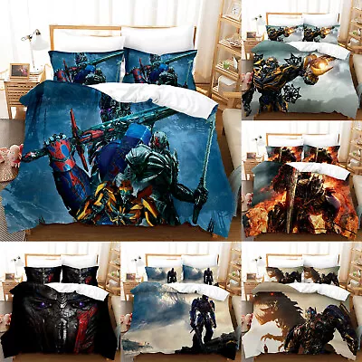 Transformers Bedding Set 3 Piece Duvet Cover Quilt Cover With 2 Pillowcases Gift • $58.89