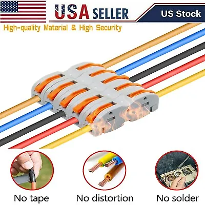 Reusable Spring Lever Terminal Block Electric 28-12AWG Wire Cable Connectors • $6.99
