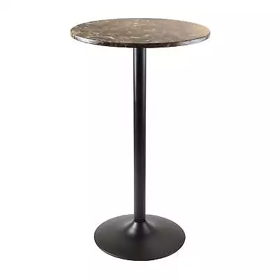 Winsome Cora 40.04  Faux Marble Bar Height Round Pub Table Black/Brown 76124 • $105.70