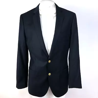 J.Crew Ludlow Loro Piana Super 130's 38R Two Button Sport Coat Jacket Blue • $73.65