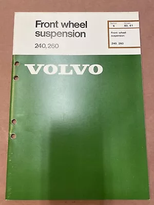 OEM Volvo 240 260 Front Wheel Suspension Service Shop Manual (Pre-Owned) • $14.50